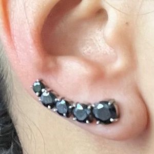 Earcuffs - Onix and Sterling silver